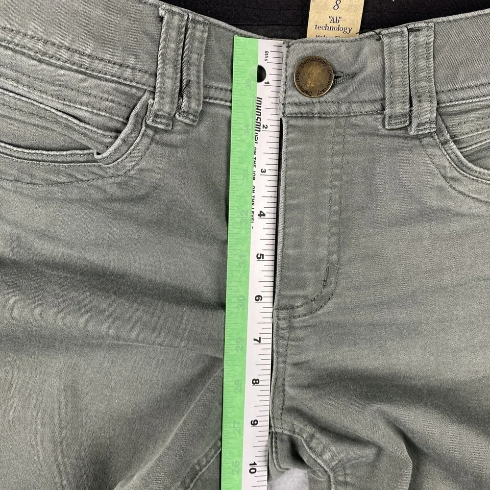 Democracy Ab Solution Skinny Twill Ankle Pants Womens 8 Olive Green Slimming‎